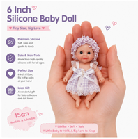 Poupée Reborn en silicone miniature de 6 pouces, adorable compagnon de collection, ornement de bureau, cadeau d'anniversaire adorable pour les filles