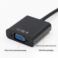 Kabel Adaptor DP ke VGA Stok Pabrik, Ukuran Besar, dengan Selubung PVC dan Konduktor Tembaga Berlapis Timah untuk Kartu Grafis PC HD 1080p