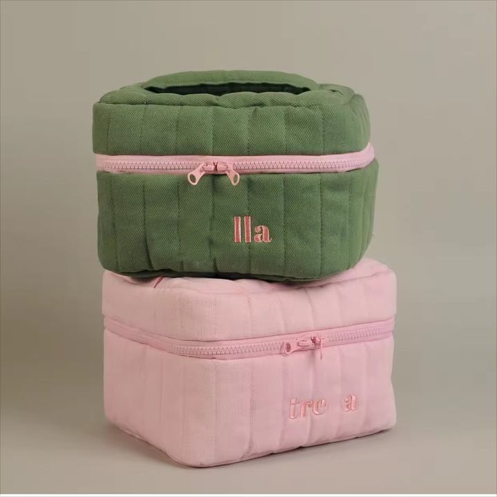 Multicolor - Handmade Cotton Fabric Quilted Patchwork Utility Pouch main image 0