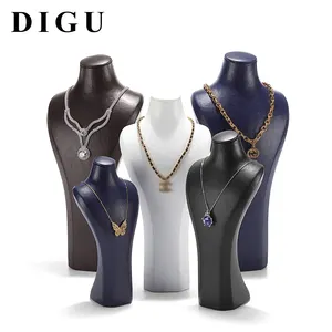 Подвесная вешалка Digu для ювелирных изделий, витрина из искусственной кожи для ожерелья, портретная вешалка для шеи, витрина для витрин магазинов ювелирных изделий