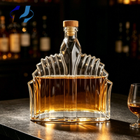 Botol Minuman Keras 700ml Desain Khusus untuk Gin dan Brandy, Botol Kaca untuk Vodka dengan Bentuk Unik (Grosir)