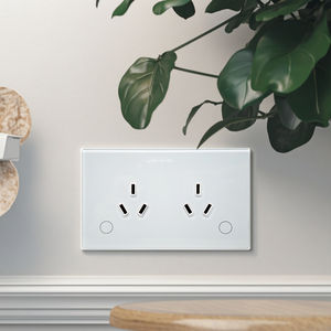 Lerlink Factory SAA Certificación Tuya Smart Outlet Zigbee Panel de vidrio Touch Wall Socket 10A AU Universal Double <span class=keywords><strong>Power</strong></span> <span class=keywords><strong>Point</strong></span> - Product Image 5