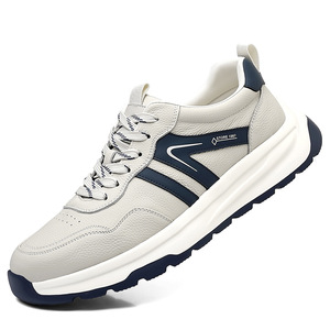 Zapatillas deportivas de cuero para hombre Store 1987, con punta redonda, cordones, suela de goma transpirable, estilo deportivo informal para otoño. - Product Image 5
