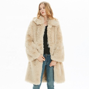 Abrigo largo de invierno para mujer con cierre de cremallera, nueva chaqueta de piel de <span class=keywords><strong>Cachemira</strong></span> peluda de peluche de lana de cordero, prendas de vestir tejidas - Product Image 5