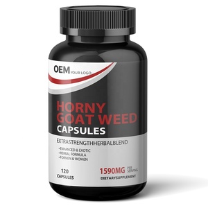Cápsulas de Hierbas Naturales para Hombres, Horny Goat Weed, Venta al Por Mayor de Fábrica, OEM, 100% Natural, Apoyo a la Salud, Energía y Resistencia - Product Image 1