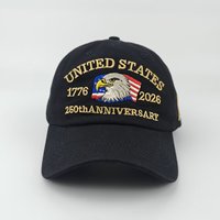 Vintage Twill geborduurde Amerikaanse Independence Day baseballpet met stippen- en strikpatroon 250e verjaardag buitenzonnescherm