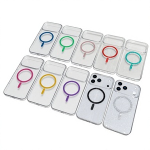 Étui en silicone gel magnétique antichoc avec paillettes colorées pour 18 Pro Max 18DUO, coque protectrice scintillante - Product Image 1