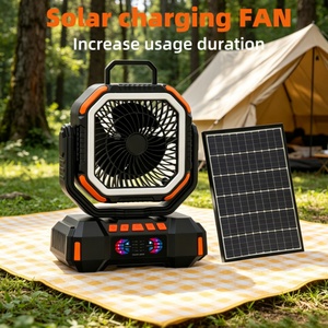 40000mAh Solar Rechargeable Remote-controlled LED <b>Light</b> Charging USB Camping Tent Fan - Product Image 2