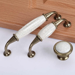 <strong>2PCS</strong> Antique Crack Design Wardrobe <strong>Door</strong> <strong>Knobs</strong> Handles Marble Ceramic Cabinet Drawer <strong>Knobs</strong> European Style Furniture Hardware - Product Image 2