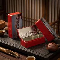 Caja de Regalo de Té Corporativa de Alta Gama Personalizada, Caja de Metal Rectangular Hermética con Logotipo en Relieve, Lata de Hojas Sueltas, Fabricación OEM