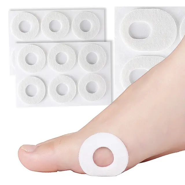 6 pcs Super Soft Breathable White Color Felt Foot Anti Friction Anti Calluses Invisible Cushion Pad Corn Patch Sticker