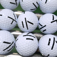 Balles de golf Efunist personnalisées avec logo, deux pièces, à pois noirs, design à trois lignes, en Surlyn, caoutchouc durable, dureté 80-90, balles de simulation