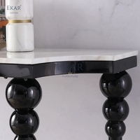 Table Console contemporaine en marbre avec pieds en bois pour salon, salle de sport, appartement, mariage, bar, entrepôt