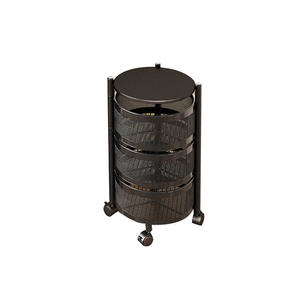 מטבח פירות ירקות סל עגול מסתובב מתגלגל עגלת שירות, 5 ניתן לגיבוב חוט אחסון מתלה עם גלגלים עבור פירות - Product Image 4