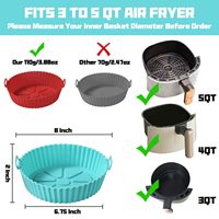 Panier en silicone pour friteuse à air de 3 à 5 QT, plateau de cuisson, accessoires de four, doublures réutilisables en silicone pour friteuse à air