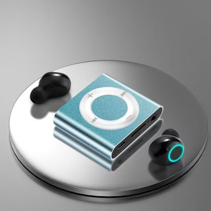 เครื่องเล่น MP3 แบบคลิปขนาดเล็ก ผลิตตามสั่งจากโรงงาน ตัวเครื่องทำจากอลูมิเนียมอัลลอยด์ รองรับการ์ด TF ควบคุมด้วยปุ่ม แบตเตอรี่ใช้งานได้ 6 ชั่วโมง อุปกรณ์ฟังเพลง - Product Image 1
