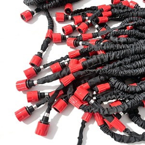 Tuyau d'arrosage magique noir et rouge économique de 15 m avec buse de pulvérisation à 7 fonctions, revêtement en tissu flexible extensible 3 fois son volume - Product Image 2