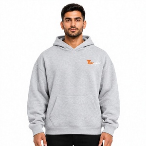 เสื้อฮู้ดดี้ทรงหลวมสำหรับผู้ชาย ผ้าฝ้ายฟลีซ 490 GSM อุ่นสบาย สไตล์สตรีทแวร์ รับผลิตตามแบบ OEM แบรนด์ส่วนตัว โรงงาน - Product Image 1