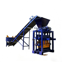Machine à fabriquer des blocs creux à moteur diesel QT4-35, machine à fabriquer des blocs de béton, briques de ciment emboîtables, machine à fabriquer des briques de construction efficace, prix
