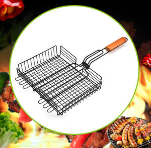 Aço inoxidável vegetal churrasco grelhar cesta com alça - Product Image 6