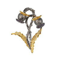 Améthyste naturelle En Forme De Fleur Design 925 En Argent Sterling Plaqué Or Ensemble De Bijoux