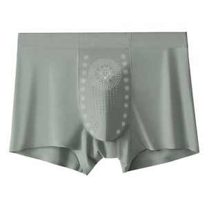 Ice Silk Breathable <b>Boxer</b> Underwear Massage Negative Ion Antibacterial Eco-Friendly Traceless <b>Customized</b> LOGO Wholesale - Product Image 1
