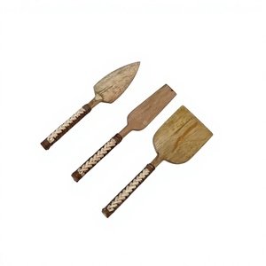High Quality Kitchen <b>Cheese</b> <b>Knife</b> <b>Set</b> Natural Mango Wood <b>Cheese</b> <b>Knives</b> <b>Set</b> 3 Pieces With Wicker Handle Nordic Style <b>Cheese</b> Tools - Product Image 1