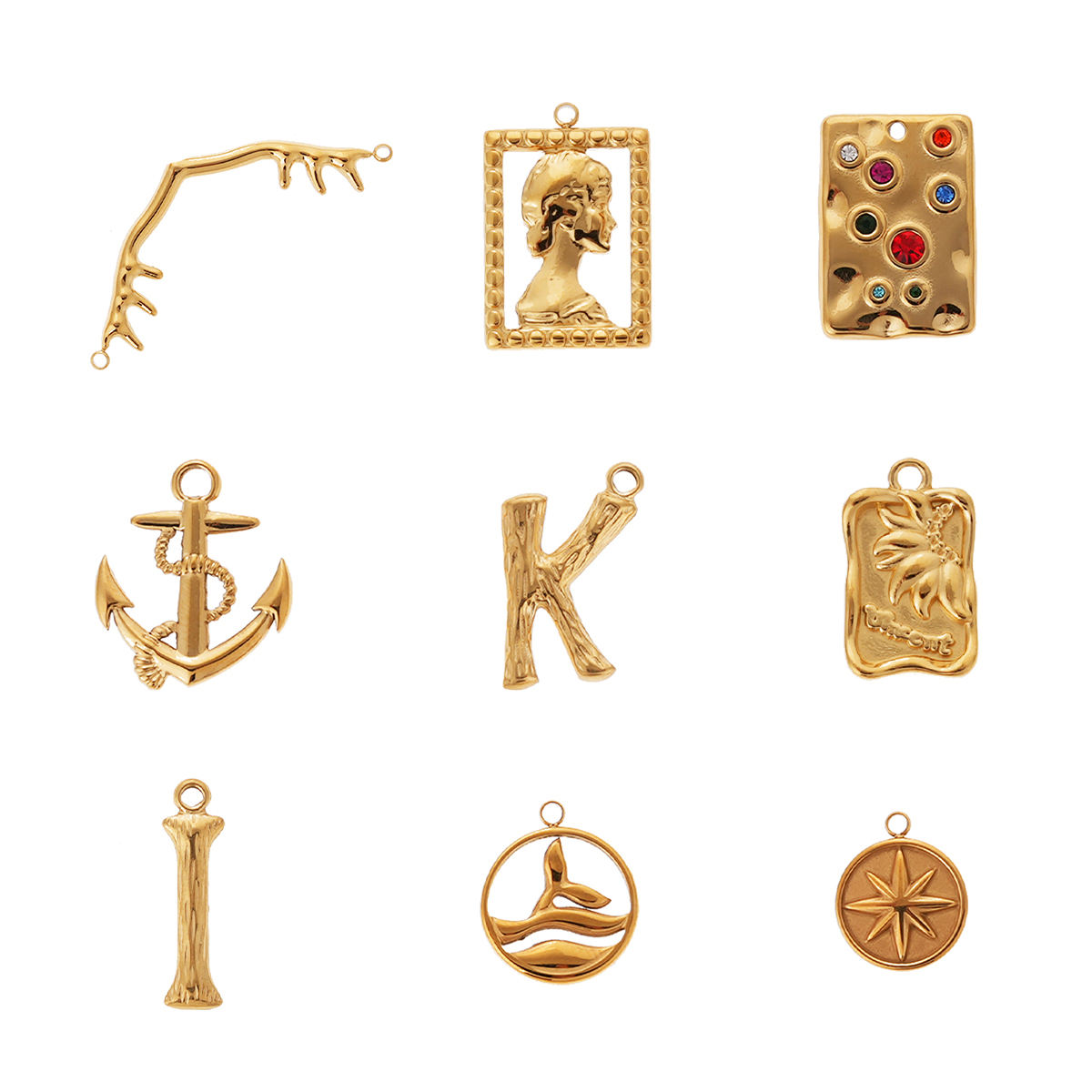 New Arrival Wholesale Womens Diy Jewelry Accessories Luxury Copper 18k Gold  Plated Pendant Charms for Jewelry Making