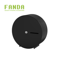 Distributeur de rouleaux de papier toilette jumbo 9 pouces pour toilettes commerciales, moderne, écologique, mural, en acier inoxydable avec revêtement noir