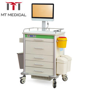 Mt Medisch Ziekenhuis Mobiele Werkstation Draadloze Verpleegkundige Geneeskunde <span class=keywords><strong>Trolley</strong></span> Met Computer Prijs - Product Image 2
