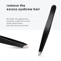 Pinzas para Cejas Personalizadas de Acero Inoxidable Antiestáticas en Negro, Rosa y Dorado con Punta Biselada para Depilación de Marca Propia