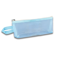 Pochette à crayons en nylon écologique personnalisée, fermeture à glissière, format A6, transparente, pliable, pour l'école, le bureau, les voyages, la maison
