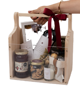 Aanpasbare houten cadeaukist van dennenhout, handgepolijst houten cadeaumand met acrylpaneel voor bruiloft, verjaardag, feestdagen cadeauverpakking - Product Image 1