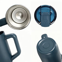 Tazas de Café Aisladas de Acero Inoxidable, Libres de BPA, para Viaje, con Asa y Tapa Deslizante, para Té y Leche, Set de Regalo, Venta al Por Mayor