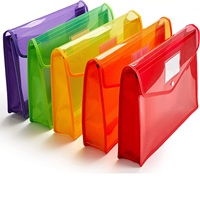 Carpeta de archivos de plástico transparente para niños y estudiantes, colorida, resistente al agua, transparente, expandible