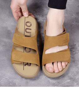 Sandalias de Hombre con Parte Superior de PU, Ligeras, Punta Abierta y Cierre de Velcro - Product Image 1