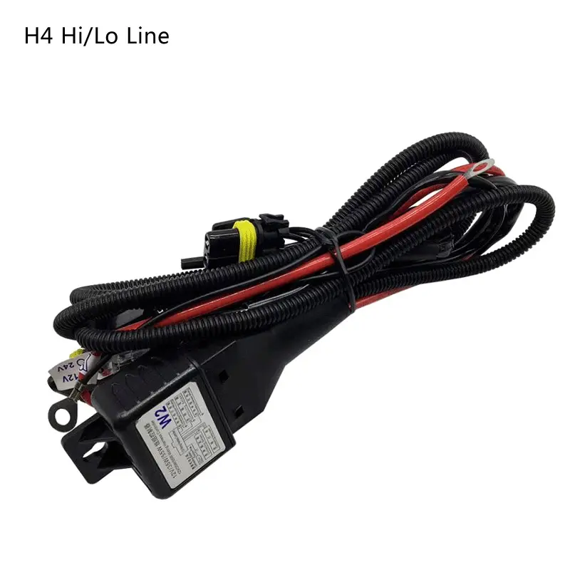 H4-3 Hi/Lo חוט אור קסנון H4 רתמת ממסר HID 12V 55W אביזרי פנסים לרכב עם נורת LED ונורת קסנון דגם אוניברסלי"