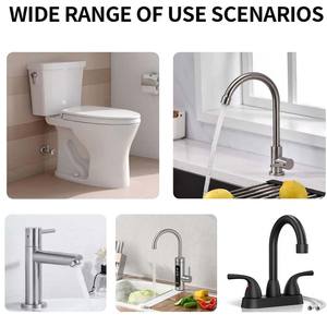 Connecteur de tuyau flexible 1/2 "x 1/2" BSP raccord en acier inoxydable tressé tuyaux queue plombier tuyau flexible bricolage remplacement - Product Image 6