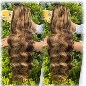 13*4 Hd Lace Frontal Southeast Asian Unprocessed Cuticle Aligned Virgin Hair 30 In Human Hair Wig Body Wave Wig Highlights