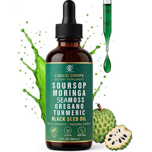 Gocce Liquide Naturali di Graviola, Integratore Alimentare a Base di Erbe con Muschio Marino, Moringa, Curcuma, Olio di Semi Neri e Origano - Product Image 1