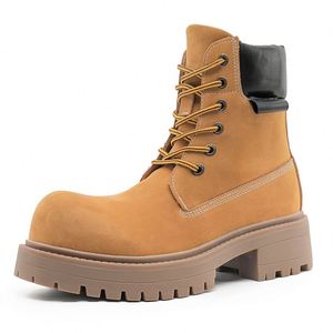 New Autumn & Winter Arrival Men's Casual British-style Platform Elevator Chunky-toe Shoes Outdoor Desert <b>Work</b> <b>Boots</b> Casual <b>Boots</b> - Product Image 6