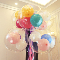 Ballons gonflables en latex transparents écologiques pour la décoration de mariages romantiques, fêtes d'anniversaire et Saint-Valentin, sérigraphiés