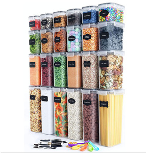 24 Pcs Transparent Cereal Storage Container Set Dry Food Sealed Snap Box