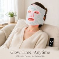 Masque LED en silicone pour soins du visage avec bandeau réglable et confortable pour femmes, utilisation à domicile, en salon ou en spa