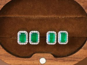 Xinfly Hot Sale 18K Real Gold 1.20ct Natural <b>Emerald</b> 0.20ct <b>Stud</b> Earrings Vivid Green Au750 Fine Daily Jewelry GRC Certificate - Product Image 5