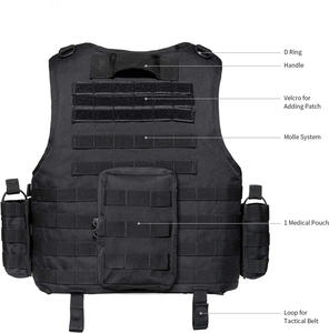 เสื้อกั๊กยุทธวิธีกระเป๋าคาดเอวสำหรับใส่อุปกรณ์ล่าสัตว์สีดำ - Product Image 6