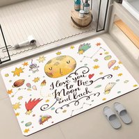 Tapis de bain antidérapant à séchage rapide, super absorbant, écologique, adapté aux animaux domestiques, fabriqué à la machine, en boue de diatomée avec revêtement PVC