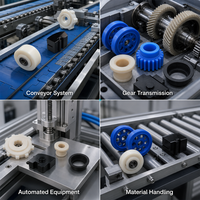 Pièces usinées CNC en nylon PA6 PA66 de haute précision sur mesure, service OEM pour poulies, rouleaux, bagues et composants mécaniques