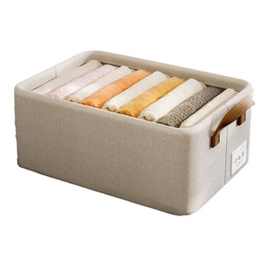 Clothing Organizer Rectangle Foldable <b>Stackable</b> Solid Color For <b>Wardrobe</b> <b>Storage</b> Clothes Box - Product Image 5