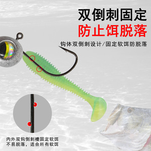 Hameçon Huashengda en acier à haute teneur en carbone, décalé à 5 degrés, forte pénétration, pour la pêche en eau douce au black-bass - Product Image 4